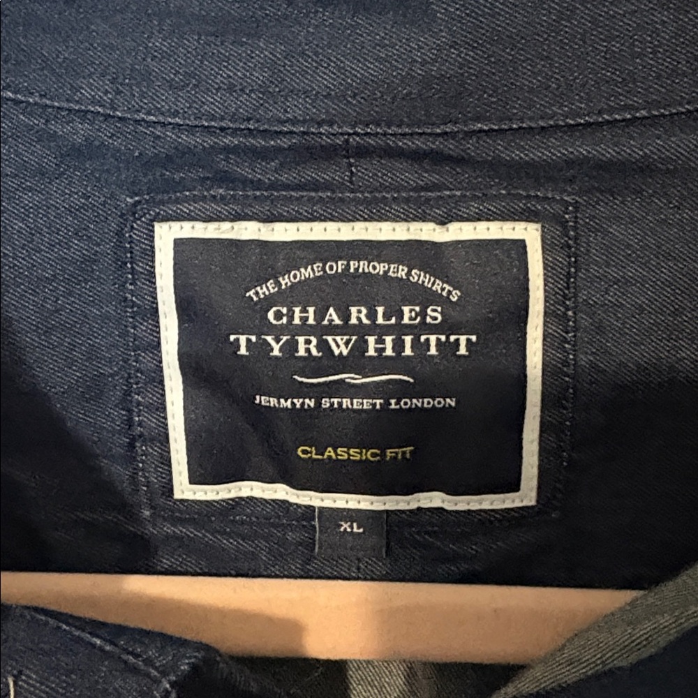 Charles Tyrwhitt Dark Blue Casual Shirt - Picture 2 of 4